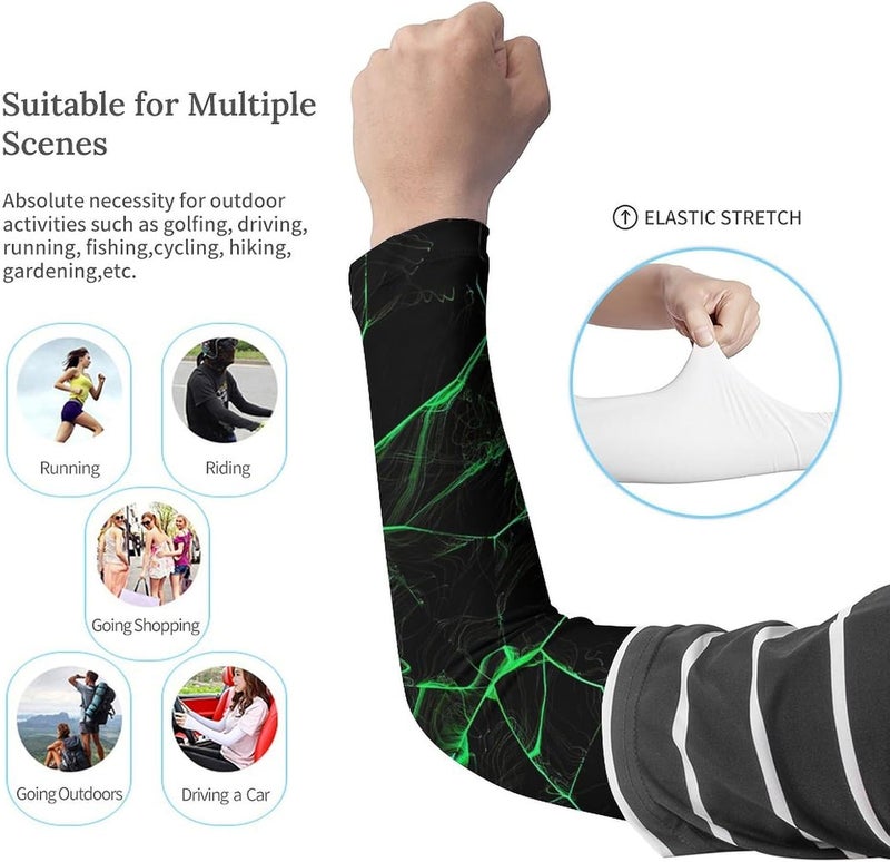 QiErDesign Marble Sports Compression Arm Sleeves for Men & Women - Youth Arm Sleeve Baseball Volleyball Sleeves & Basketball Sleeve - Image 2